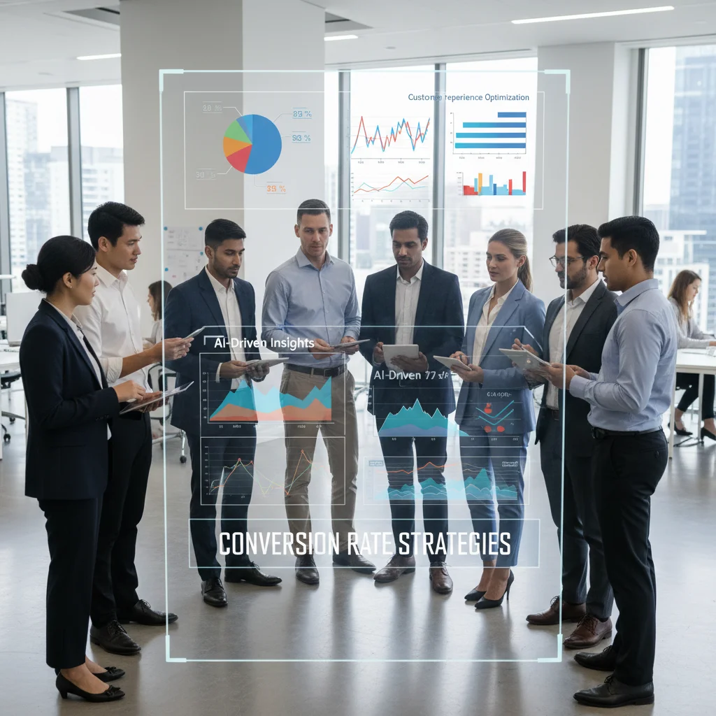 Business leaders analyzing AI-driven customer insights for conversion