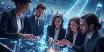 Sales professionals using AI tools for personalized customer engagement