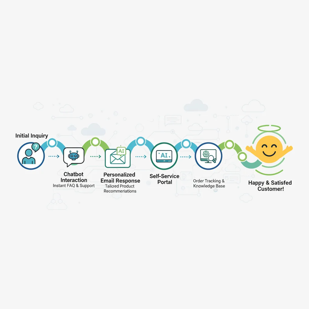Automated customer journey map with chatbot and personalized emails