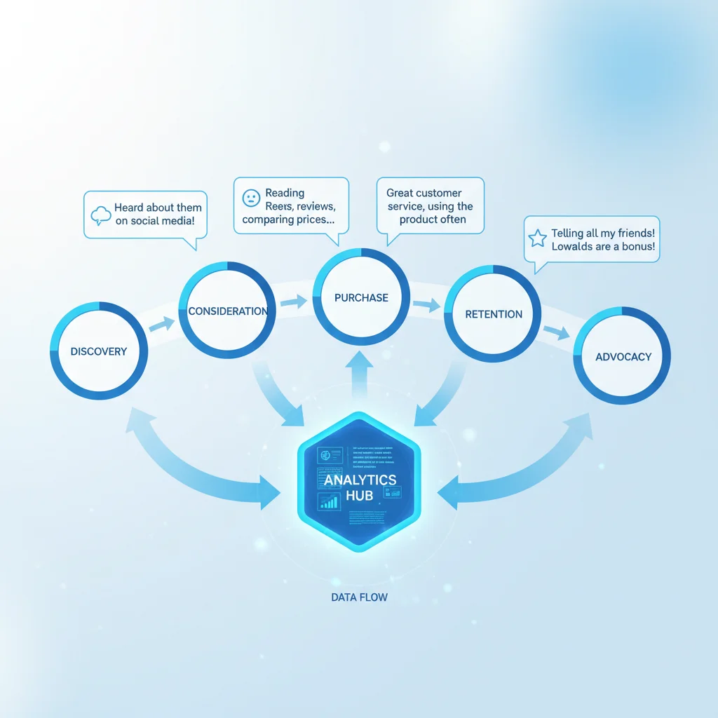 Customer journey map with feedback collection points