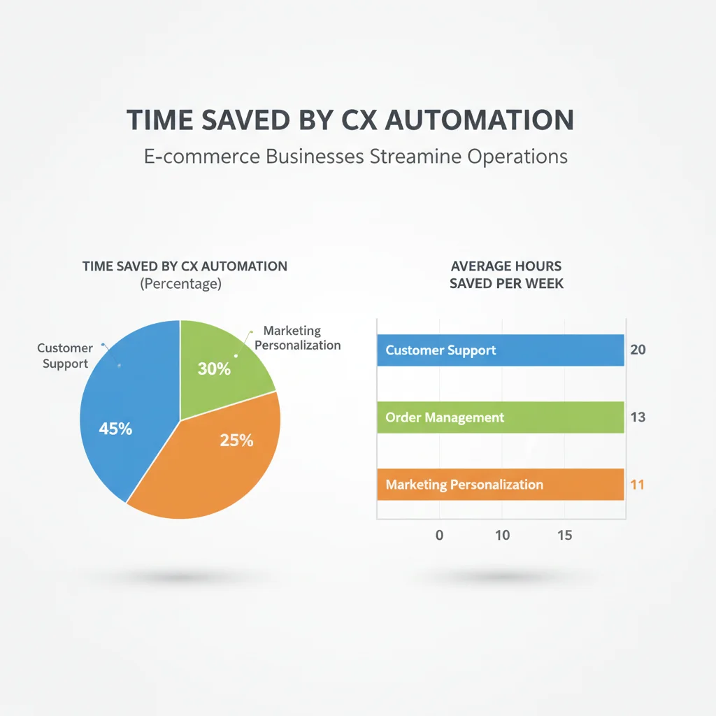 Graph showing time savings distribution from CX automation in e-commerce