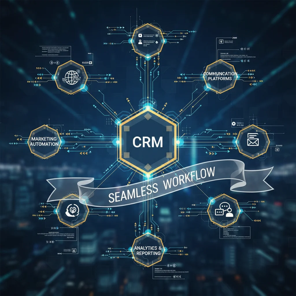Digital network showing data flow between sales tools