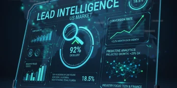 Digital lead scoring dashboard with US market data, showing improved lead quality