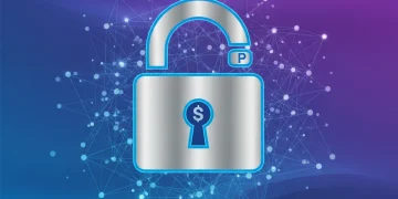 Digital padlock representing data privacy over a network grid, signifying US privacy compliance by 2026 for digital sales.