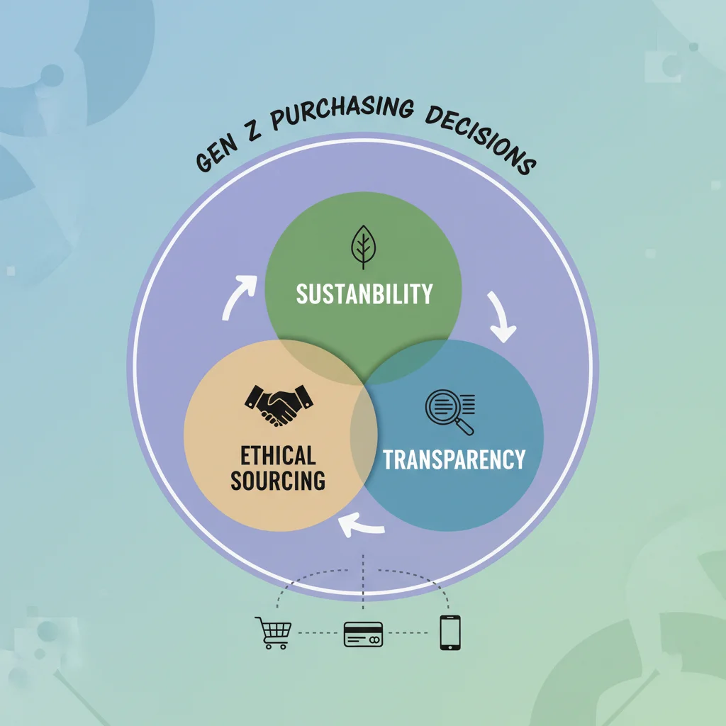 Infographic depicting Gen Z's focus on sustainability and ethical consumption