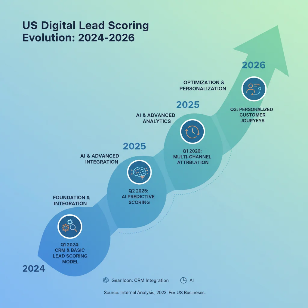 Timeline of digital lead scoring strategy implementation for US businesses 2024-2026