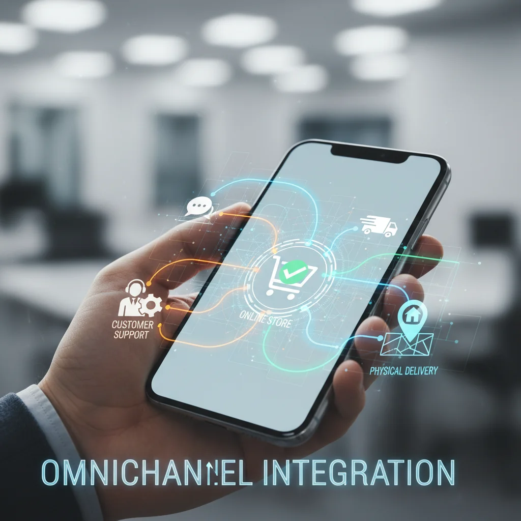 Seamless digital checkout process on smartphone, symbolizing omnichannel retail integration