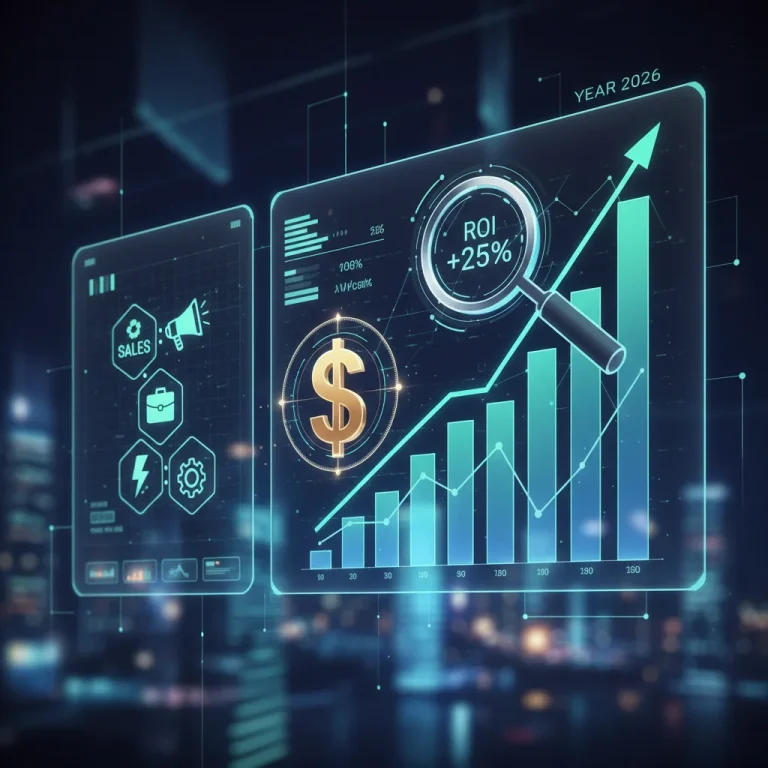 Financial dashboard showing sales enablement ROI and strategic investment for 2026
