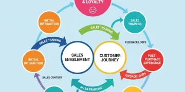 Boost Customer Satisfaction: Sales Enablement & CX Integration for 7% Growth Infographic showing sales enablement impact on customer journey and satisfaction