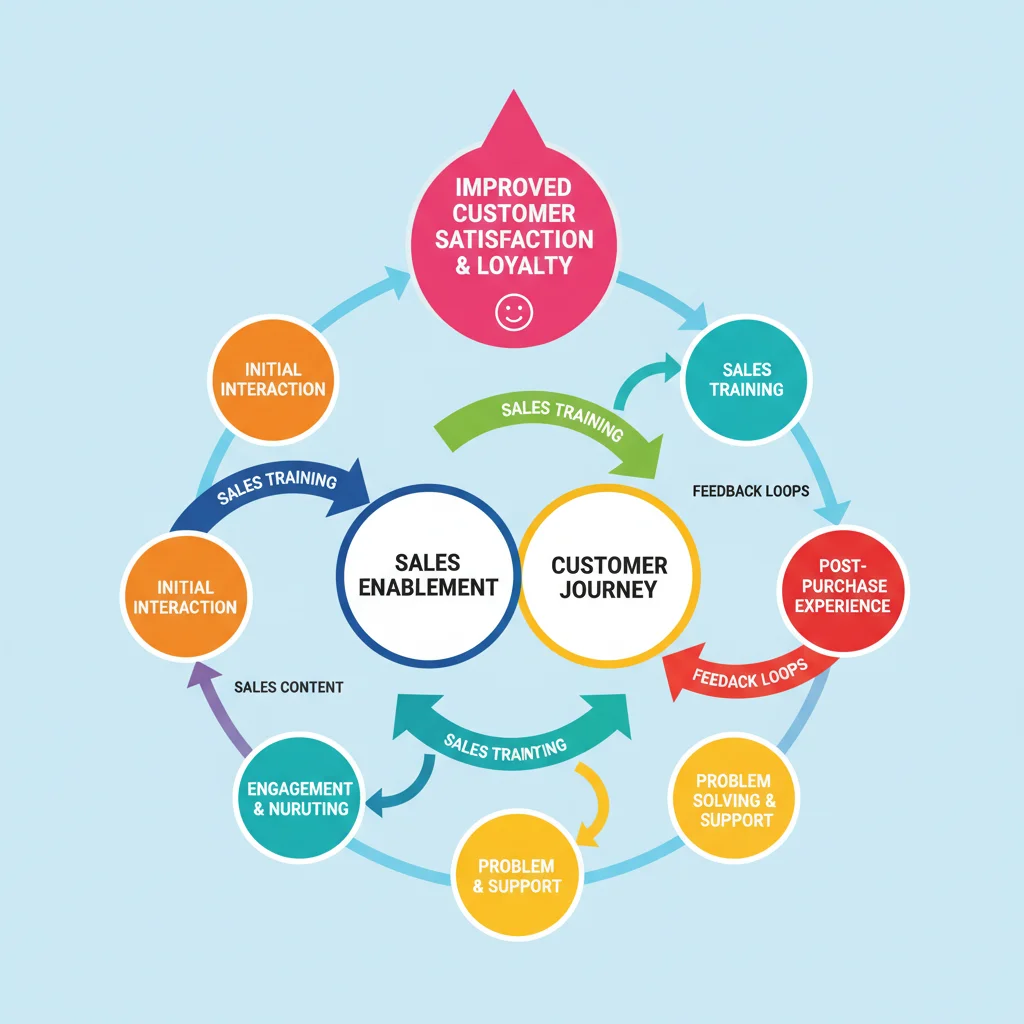 Infographic showing sales enablement impact on customer journey and satisfaction