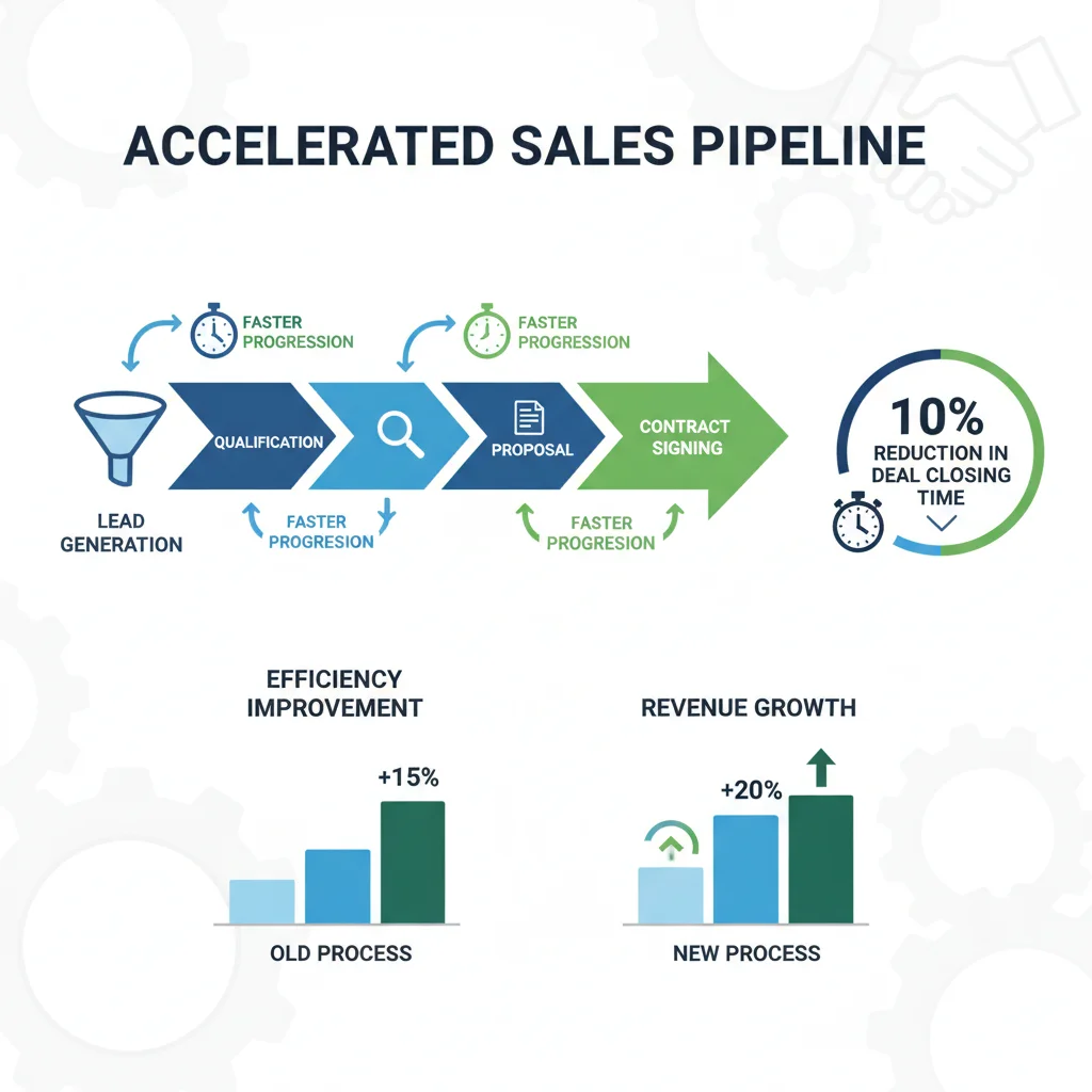 Infographic illustrating reduced deal closing time with efficient contract management.
