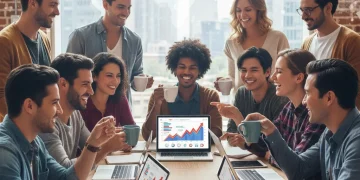 Small business owners celebrating online market share growth