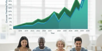 Graph showing increasing consumer preference for sustainable products by 2026.