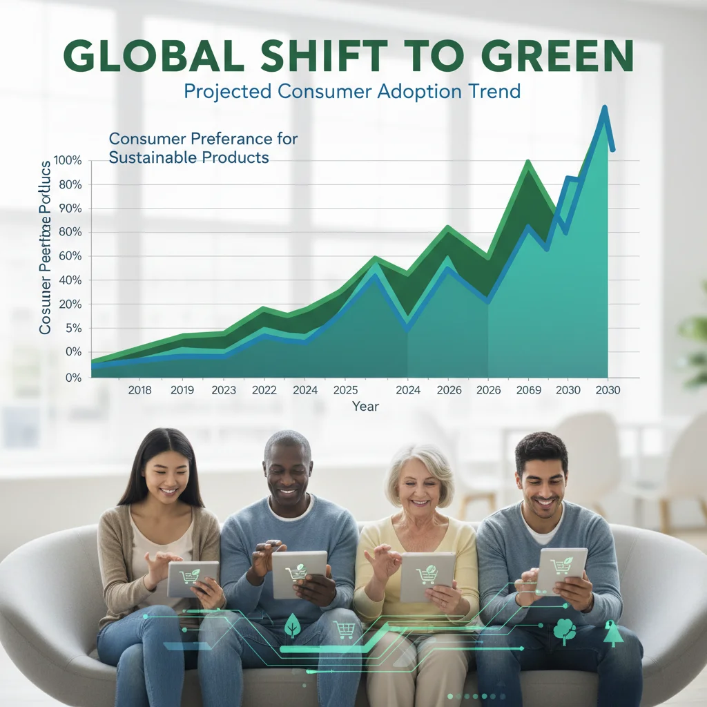 Graph showing increasing consumer preference for sustainable products by 2026.