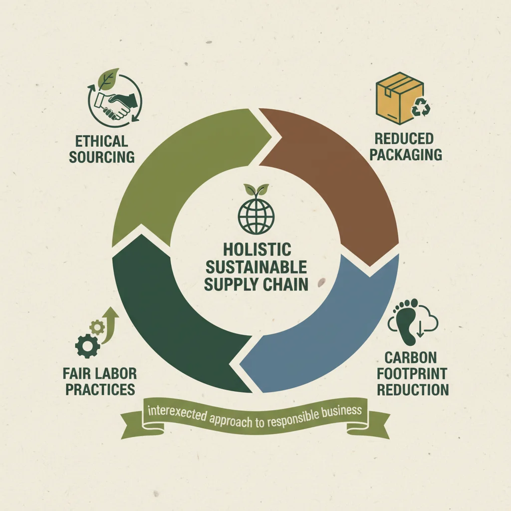 Infographic on sustainable supply chain practices and ethical sourcing.