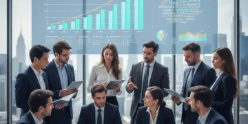 Business team analyzing Voice of the Customer data to improve NPS