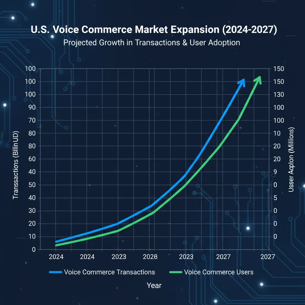 Graph illustrating projected voice commerce market growth in the U.S. by 2027