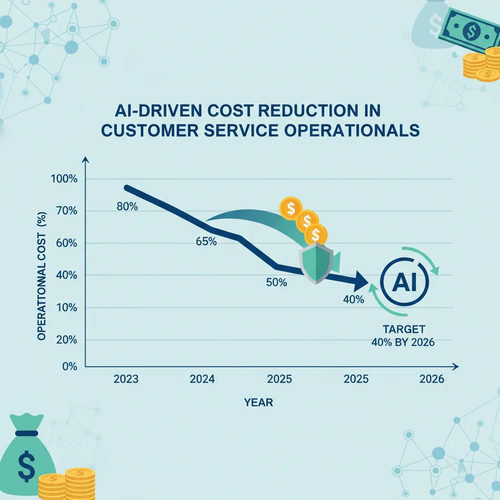Graph showing projected AI cost reduction in customer service