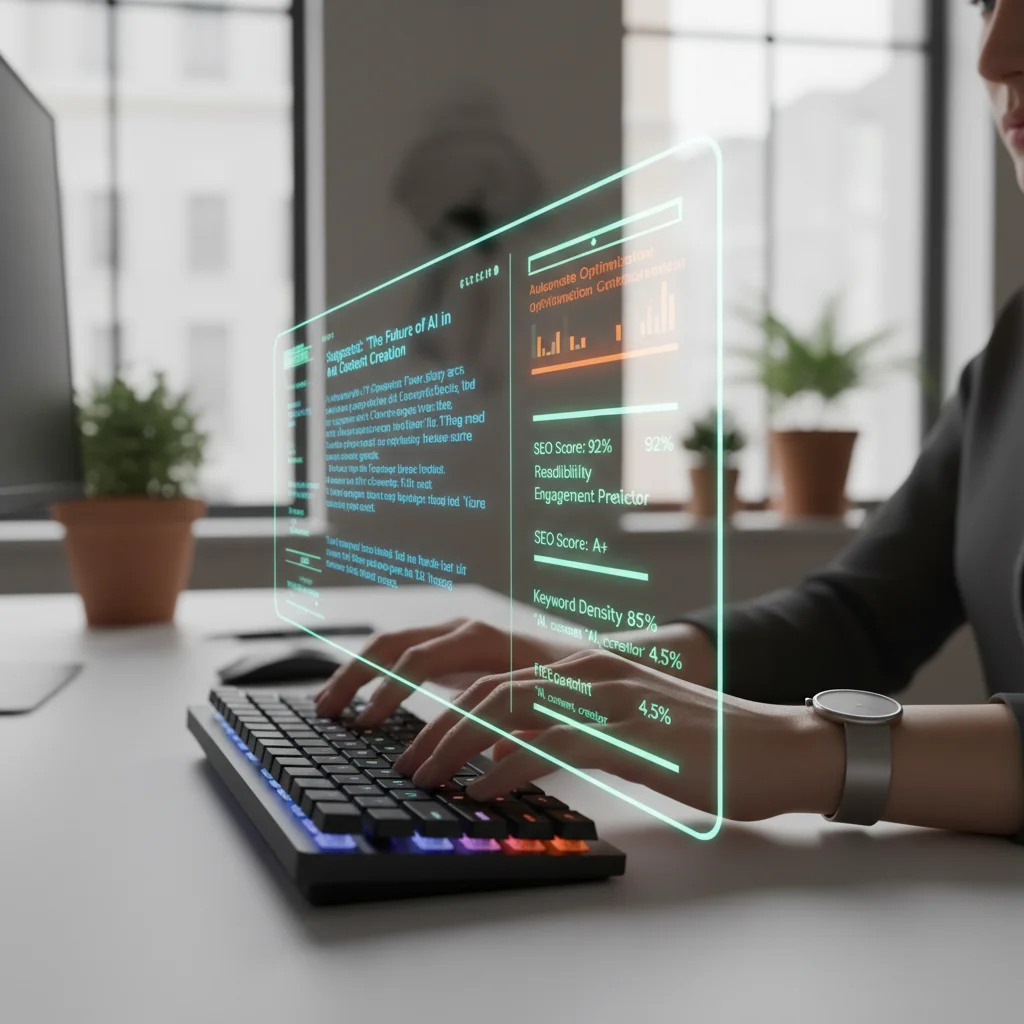 Content creator using AI tools for content optimization and generation