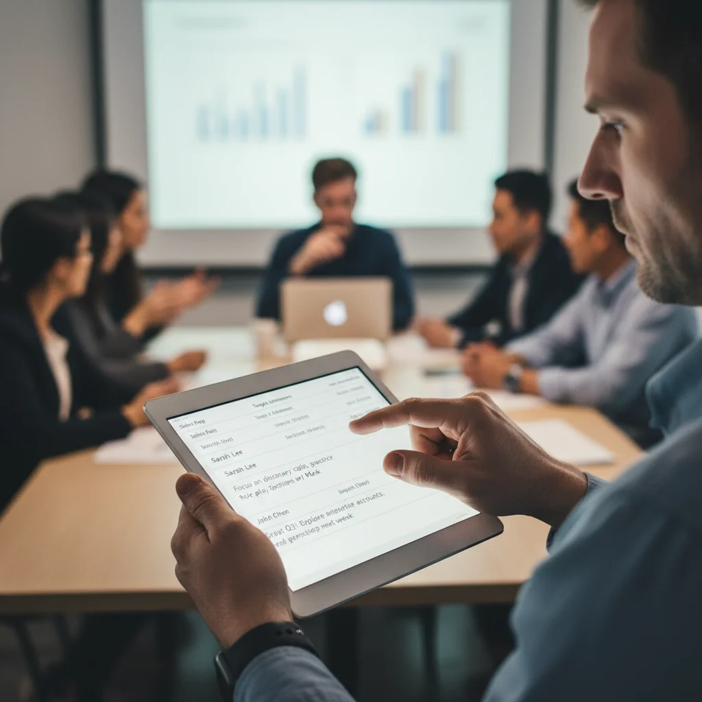 Sales manager analyzing individual sales performance data for tailored coaching.