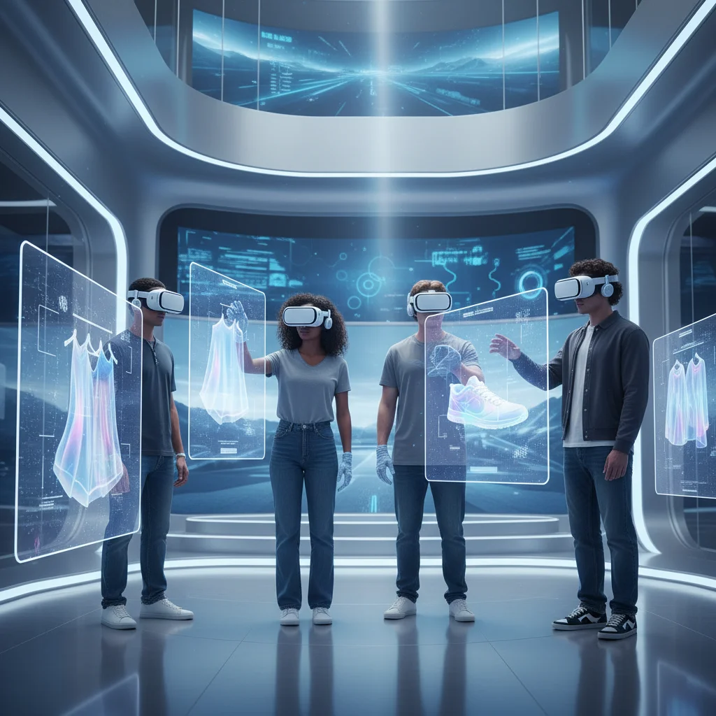 Gen Z experiencing virtual reality shopping and immersive digital retail.