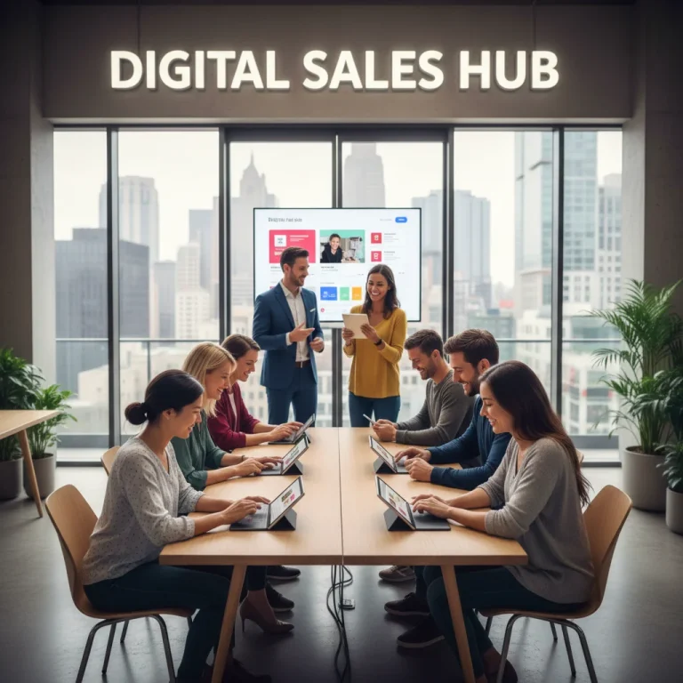 Happy customers engaging with digital sales platforms, showing high satisfaction.