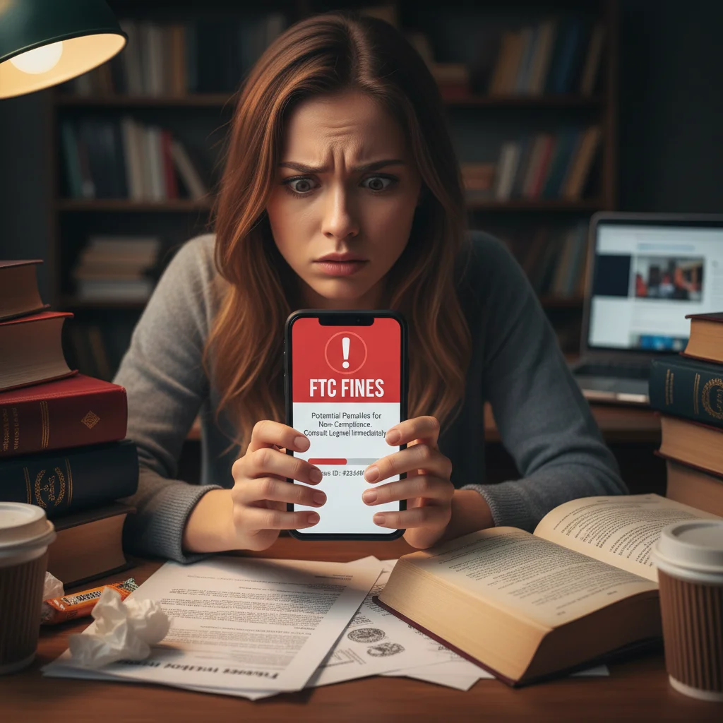Influencer concerned about FTC fines on smartphone