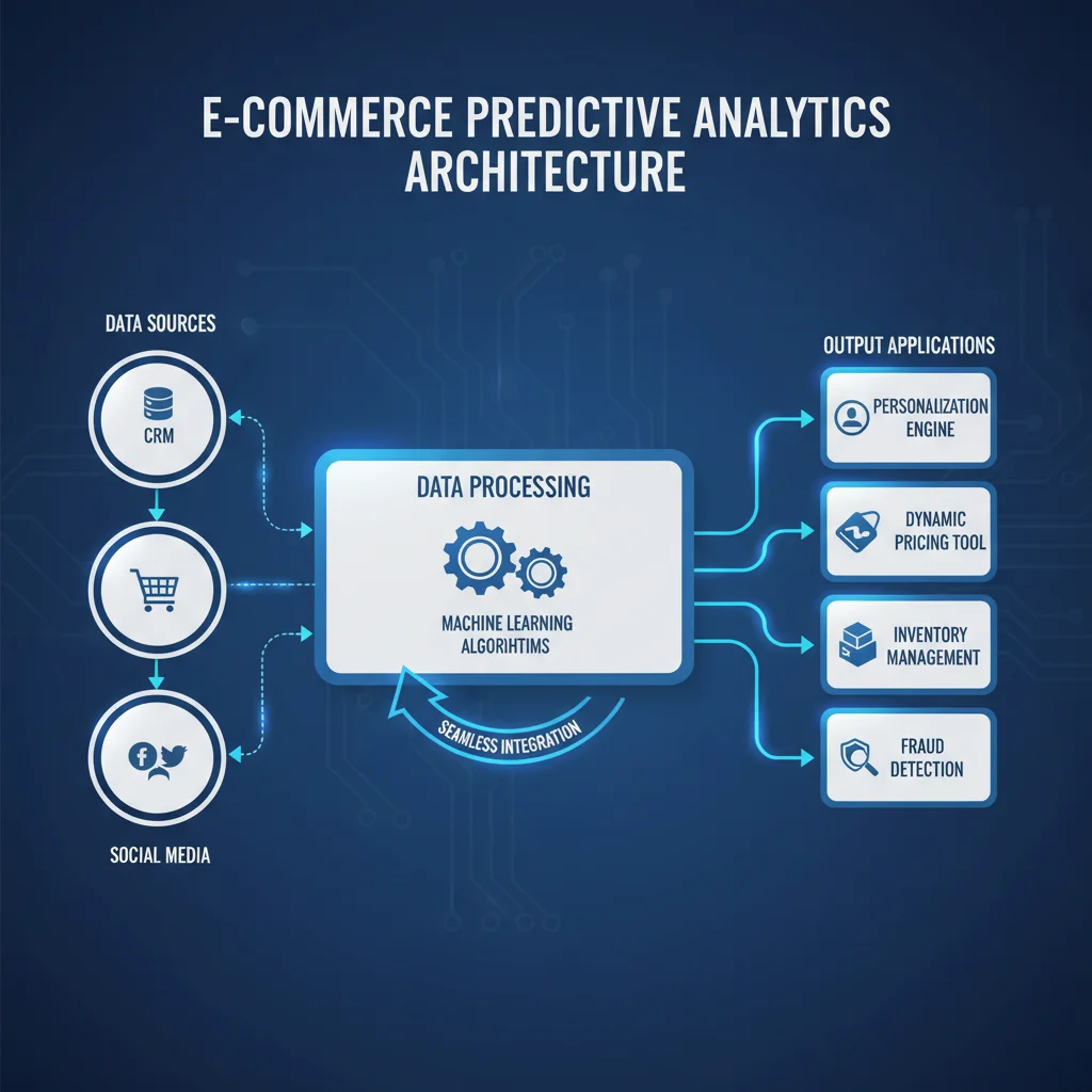Architectural diagram of a predictive analytics system for e-commerce operations.