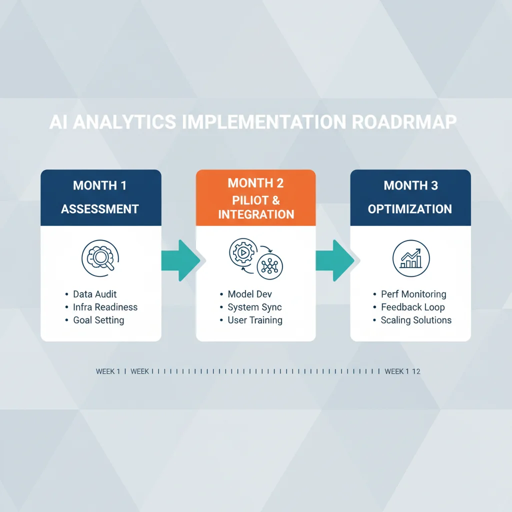 Three-month roadmap for AI analytics implementation phases