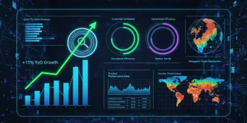 AI-powered analytics dashboard showing sales growth and data insights
