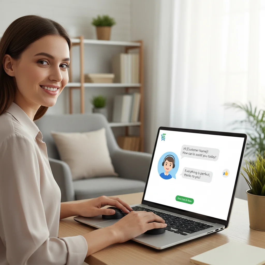 Customer receiving excellent online chat support from an e-commerce brand