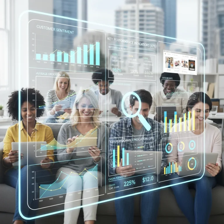 E-commerce CX metrics dashboard with analytical data for US businesses