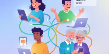 Digital illustration of seamless customer journeys boosting retention