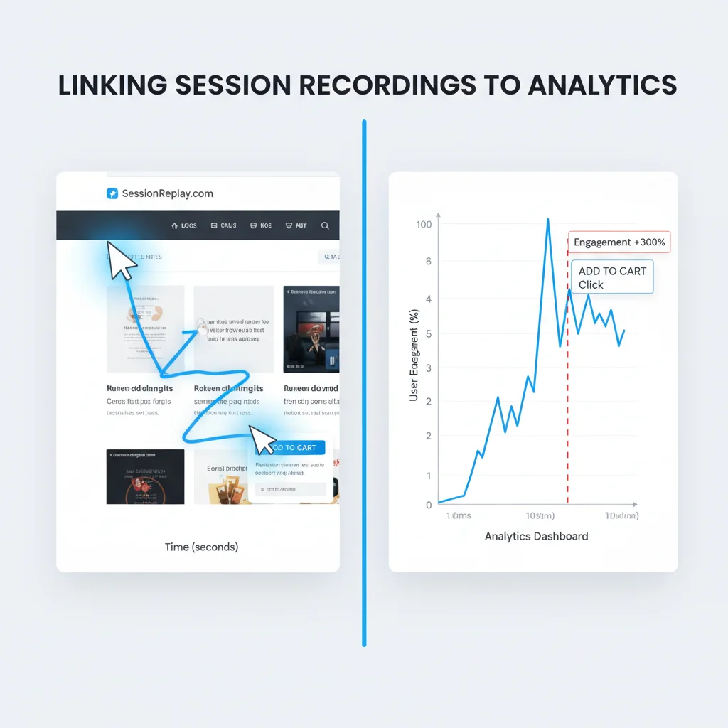 Session recording showing user mouse movements and engagement spikes