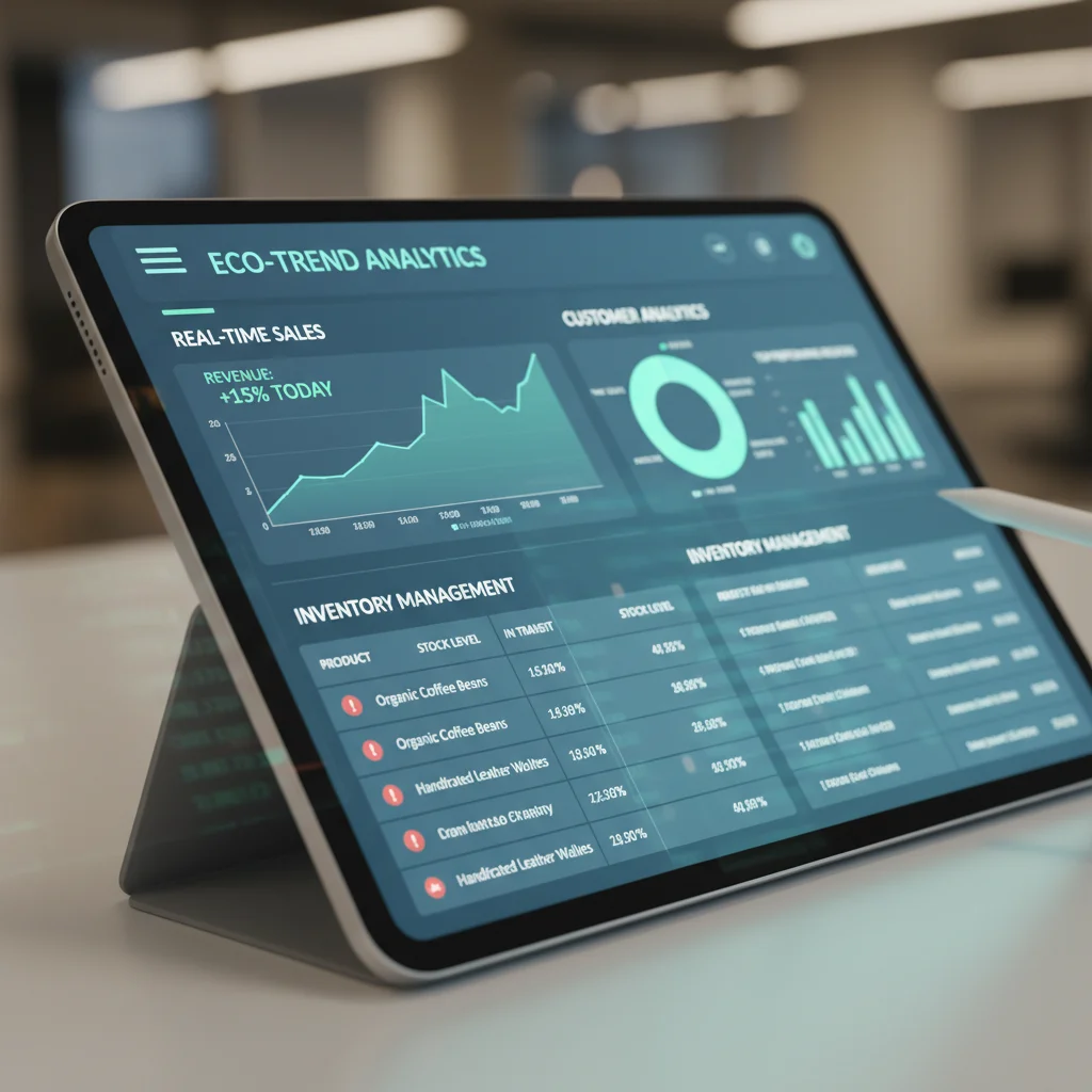 Advanced e-commerce dashboard showcasing real-time analytics and platform features