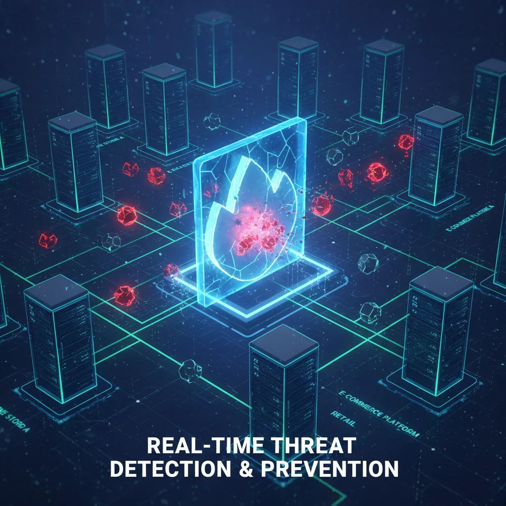 Real-time threat detection and firewall protecting e-commerce data
